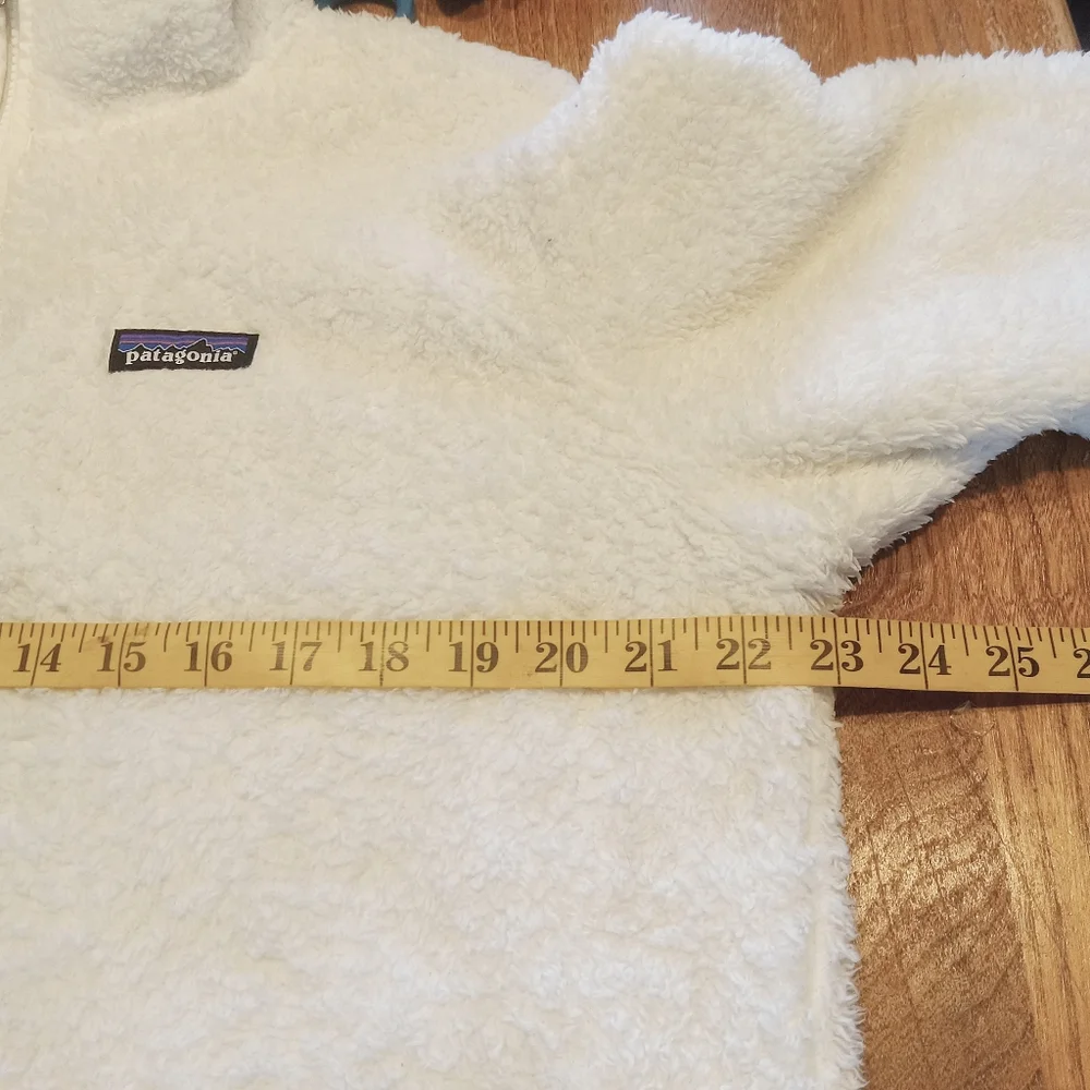 PATAGONIA Size Med Los Gatos 1/4 Zip Pullover White - Picture 3 of 6